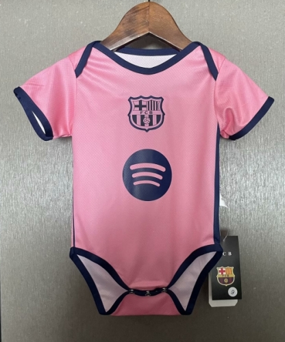 (Size 9-12) 2025/26 Barcelona Pink Baby Soccer Uniform-308