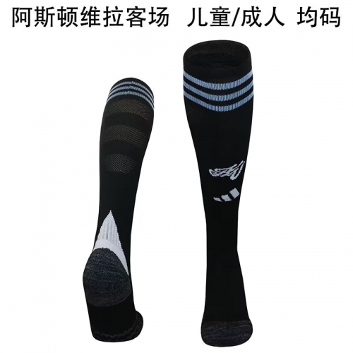 Kids/Youth 2025/26 Aston Villa Away Black Thailand Soccer Socks
