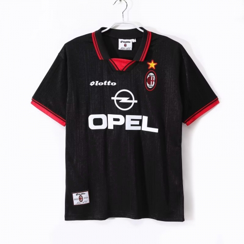 97/98 Retro Version AC Milan 2nd Away Black Thailand Soccer Jersey AAA-710
