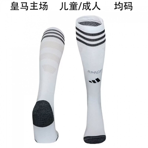 Kids/Adult 2025/26 Real Madrid Home White Thailand Soccer Socks