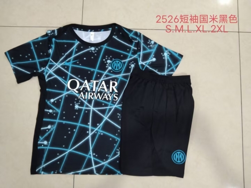 2025-26 Inter Milan Black & Blue Thailand Soccer Tracksuit Uniform-815