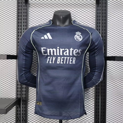 Player Version 2025/26 Real Madrid Away Black LS Thailand Soccer Jersey AAA-16/XY/703