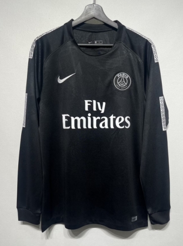 17/18 Paris SG 2nd Away Black LS Thailand Soccer Uniform Jersey AAA-301