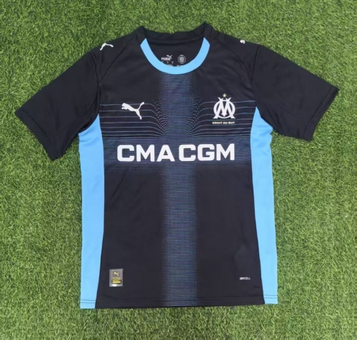 2025/26 Olympique de Marseille Away Black & Blue Thailand Soccer Jersey AAA-320/416/705