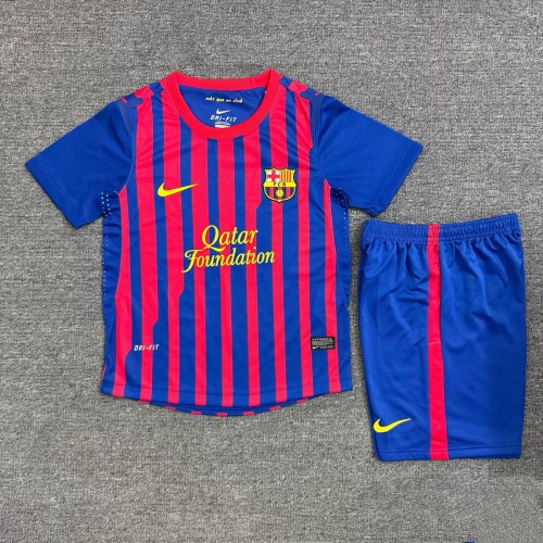 Kids 11/12 Retro Version Barcelona Home Blue & Red Kids/Youth Soccer Uniform-811