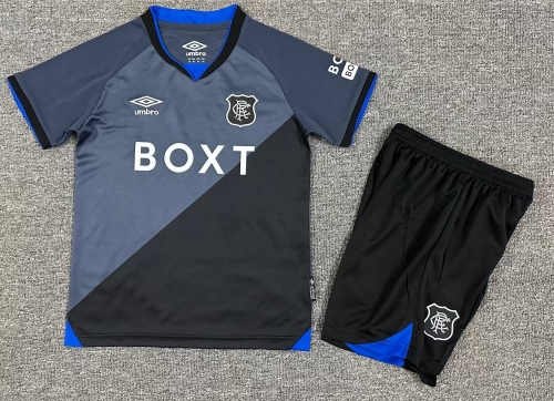 Kids 2025/26 Rangers 2nd Away Black & Gray Kids/Youth Soccer Uniform-1040/522/208