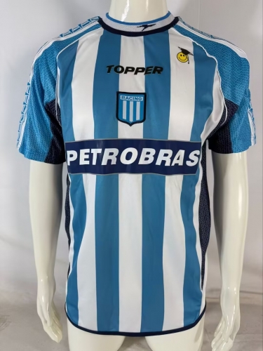 02/03 Retro Version Racing Club de Avellaneda Home Blue & White Thailand Soccer Jersey AAA-503