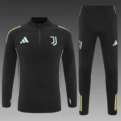 2025/26 Juventus FC Black Thailand Soccer Tracksuit Uniform-815/801/411