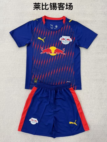 Kids 2025/26 RB Leipzig Away Royal Blue Kids/Youth Soccer Uniform-208