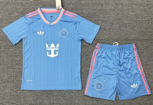 2025/26 Inter Miami CF 3nd Away Blue Kids/Youth Soccer Uniform-507/SKE/522