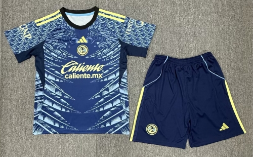 Kids 2025/26 Club América Away Blue Kids/Youth Soccer Uniform-522/208/507