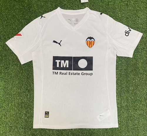 With ads 2025/26 Valencia Home White Thailand Soccer Jersey AAA-416/522/301