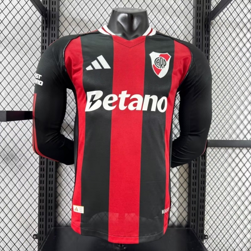 Player Version 2025/26 CA River Plate Away Red & Black LS Thailand Soccer Jersey AAA-XY