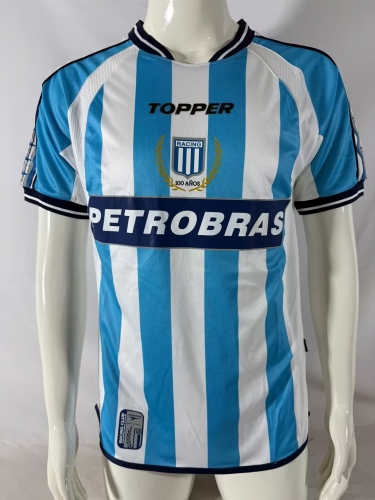 03/04 Retro Version Racing Club de Avellaneda Home Blue & White Thailand Soccer Jersey AAA-503