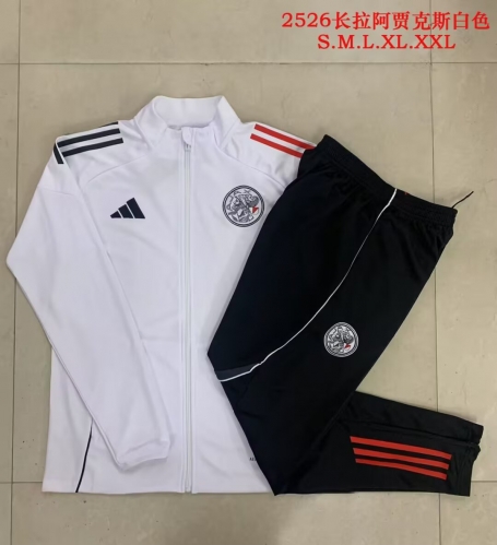 2025/26 Ajax White Thailand Soccer Jacket Uniform-815