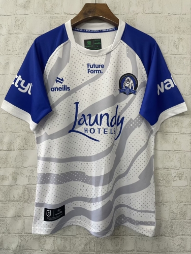 2025 Season Bull Dog head White Thailand Rugby Shirts-805