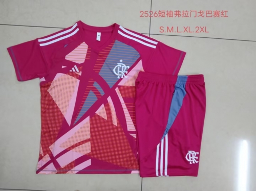 2025/26 Flamengo Rose Red Soccer Tracksuit Uniform-815