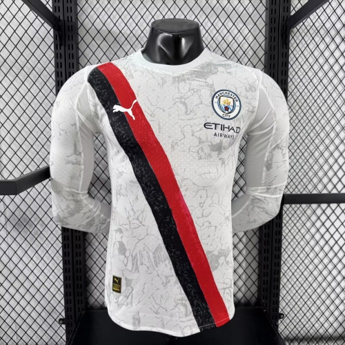 Player Version 2025/26 Manchester City Away White LS Thailand Soccer Jersey AAA-16/88