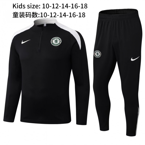 Kids 2025/26 Chelsea Black Kids/Youth Thailand Soccer Tracksuit Uniform-411