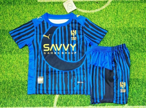 Kids 2025/26 Club World Cup Al Hilal FC Home Blue Kids/Youth Soccer Uniform-507