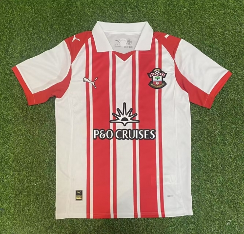 2025/26 Southampton Home Red & White Thailand Soccer Jersey AAA-1040/312/416