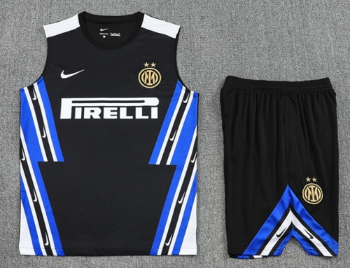 2025/26 Inter Milan Black Thailand Soccer Training Vest Set-418