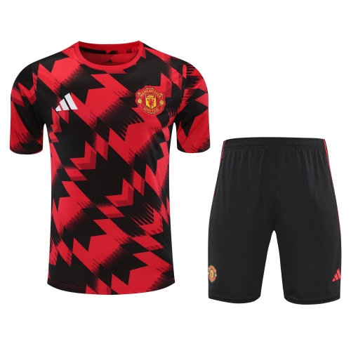 2025/26 Manchester United Black & Red Thailand Soccer Training Uniform-418