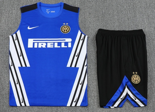 2025/26 Inter Milan Blue Thailand Soccer Training Vest Set-418