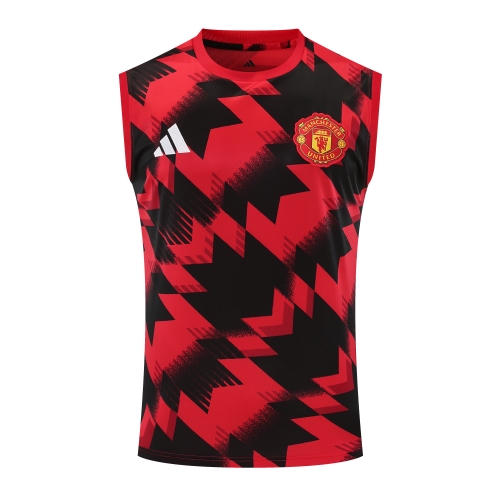 2025/26 Manchester United Black & Red Thailand Soccer Training Vest-418