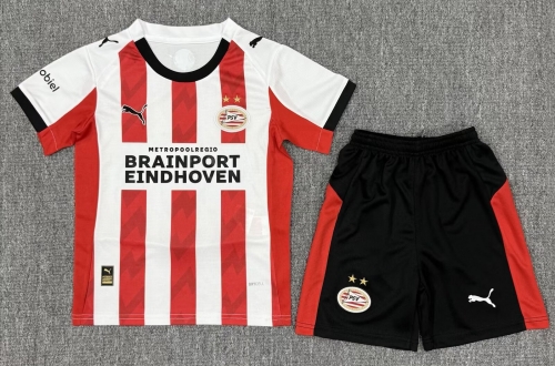 Kids 2025/26 PSV Eindhoven Home Red & White Kids/Youth Soccer Uniform-522/208