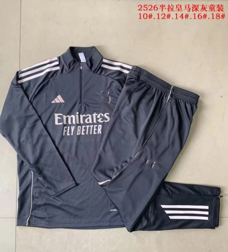 Kids 2025/26 Rea Madrid Dark Gray Kids/Youth Thailand Soccer Uniform-815