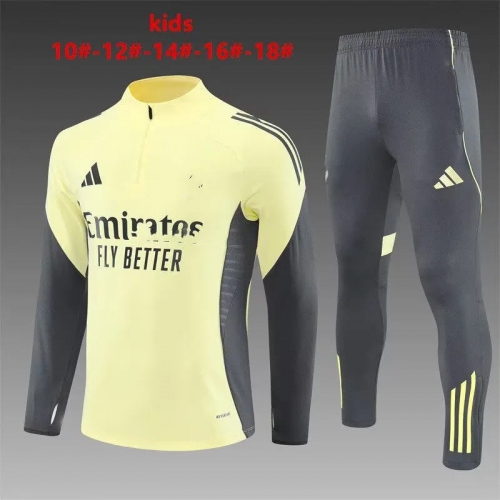 Kids 2025/26 Rea Madrid Yellow Kids/Youth Soccer Tracksuit Uniform-801
