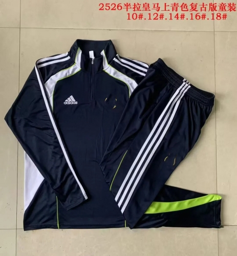 Kids 2025/26 Rea Madrid Cyan Kids/Youth Soccer Tracksuit Uniform-815