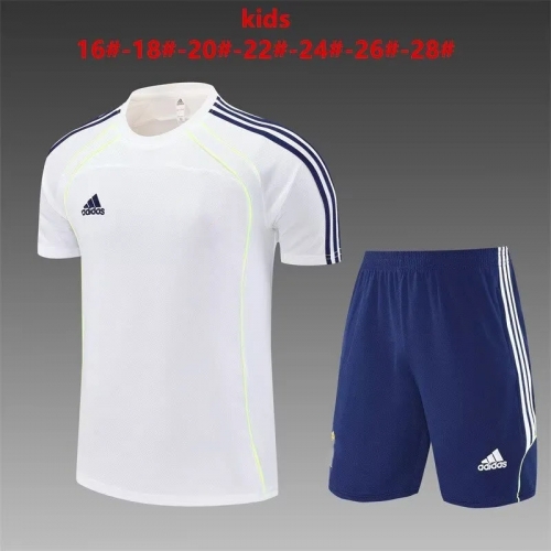 Kids 2025/26 Retro Rea Madrid White Kids/Youth Soccer Tracksuit Uniform-801