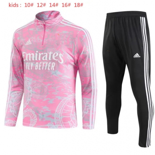 2023/24 Special Versio Rea Madrid Pink Kids/Youth Soccer Tracksuit Uniform-GDP/815
