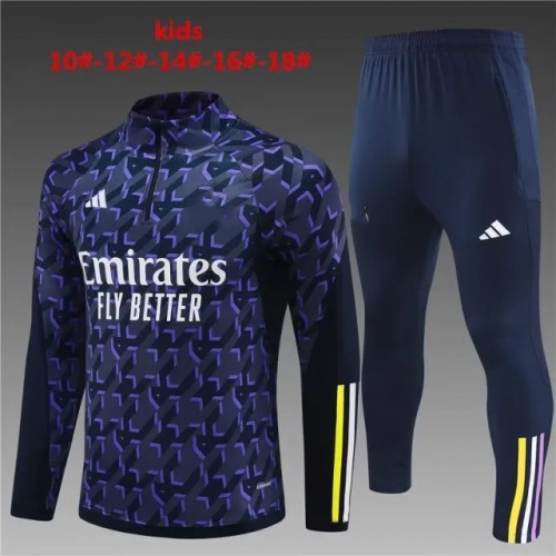 Kids 2023/24 Rea Madrid Royal Blue Kids/Youth Soccer Tracksuit Uniform-801