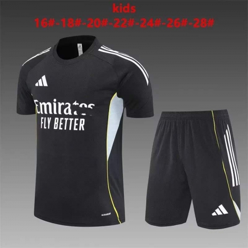 Kids 2025/26 Rea Madrid Black Kids/Youth Soccer Tracksuit Uniform-801