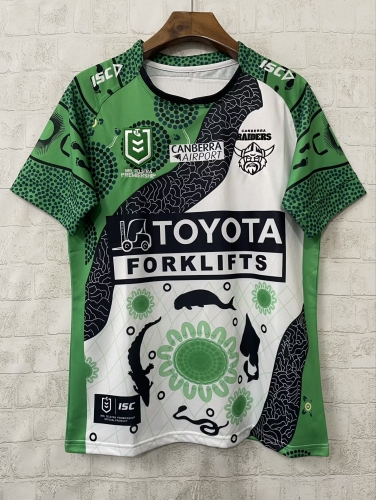 2025 Season Raiders Green & White Thailand Rugby Shirts-805