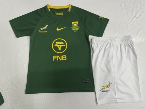 Kids 2025 South Africa Home Green Thailand Rugby Uniform-805