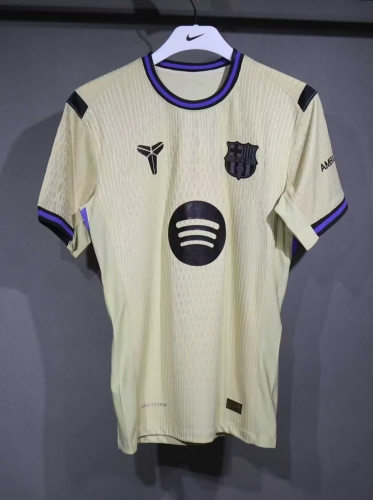 Player Version 2025/26 Barcelona Away Yellow Thailand Soccer Jerseys AAA-703