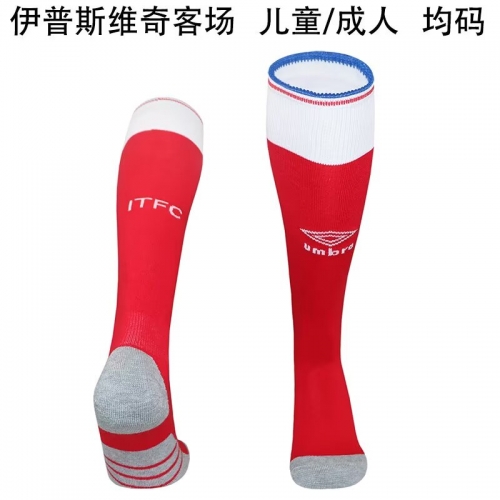 Adult/Kids 2025/26 Ipswich Town Away Red Thailand Soccer Socks