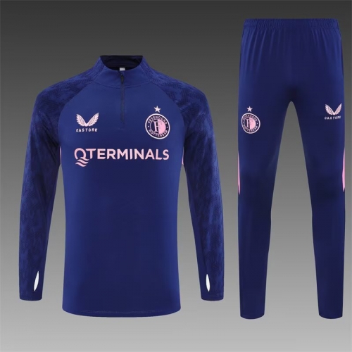 2025/26 Feyenoord Rotterdam Royal Blue Soccer Tracksuit Uniform-801