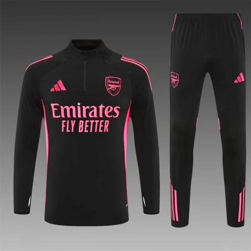 2025/26 Arsenal Black Soccer Tracksuit Uniform-801/815