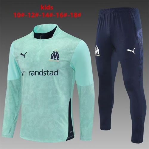 Camouflage 2025/26 Olympique Marseille Lake Blue Kids/Youth Thailand Soccer Uniform-801