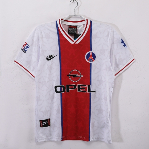 95/96 Retro Version Paris SG Away Red & White Thailand Soccer Jerseys-710