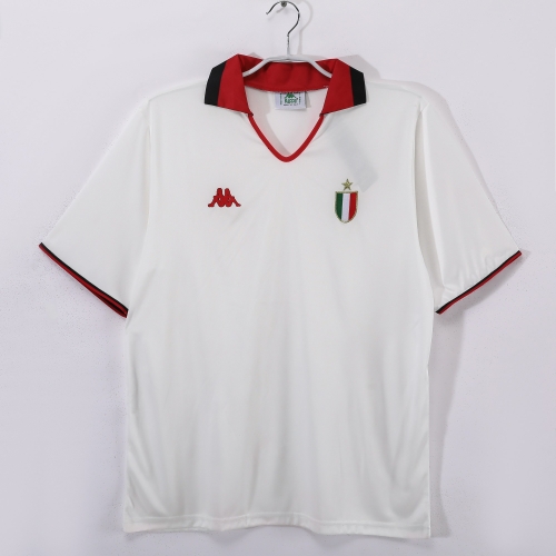 1988-89 Champions Retro Version AC Milan Away White Thailand Soccer Jersey AAA-LC/710