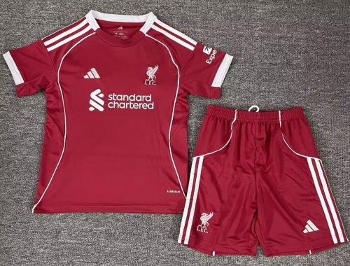 Kids 2025/26 Liverpool Home Red Youth/Kids Soccer Uniform-522/507/123