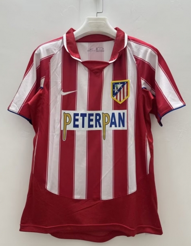 03/04 Retro Version Atlético Madrid Home White & Red Thailand Soccer Jersey AAA-410