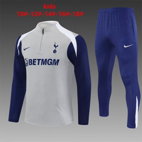Player Version 2025/26 Tottenham Hotspur Gray Kids/Youth Soccer Tracksuit Uniform-801
