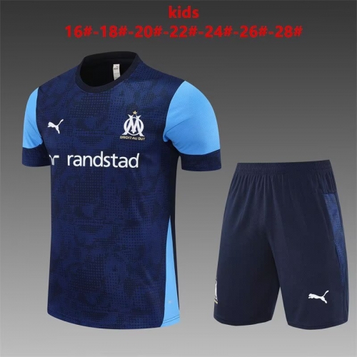 Camouflage 2025/26 Olympique Marseille Royal Blue Kids/Youth Thailand Soccer Uniform-801
